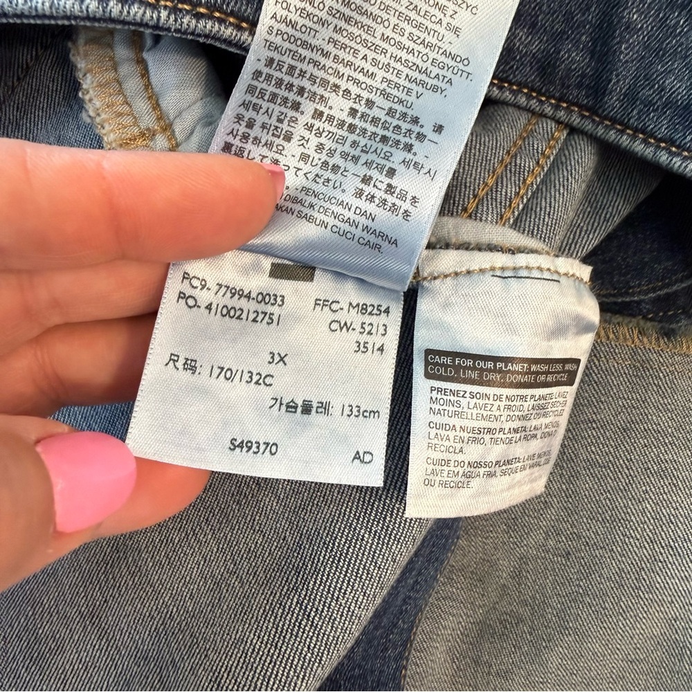 NWT Levi’s Classic Blue Denim Trucker Jacket size 3X button essential stretch - Picture 12 of 14